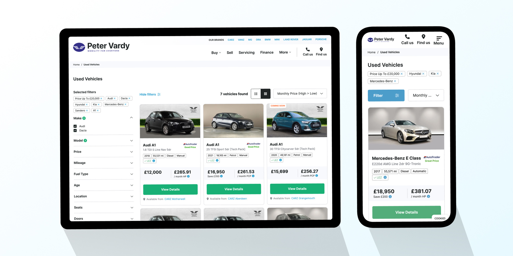Browsing cars has never been so easy with everything you need upfront and clear pricing / finance offers Image